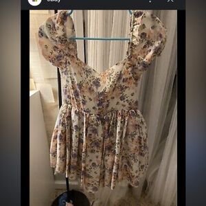 CIDER Floral Fit & Flare Corset Front